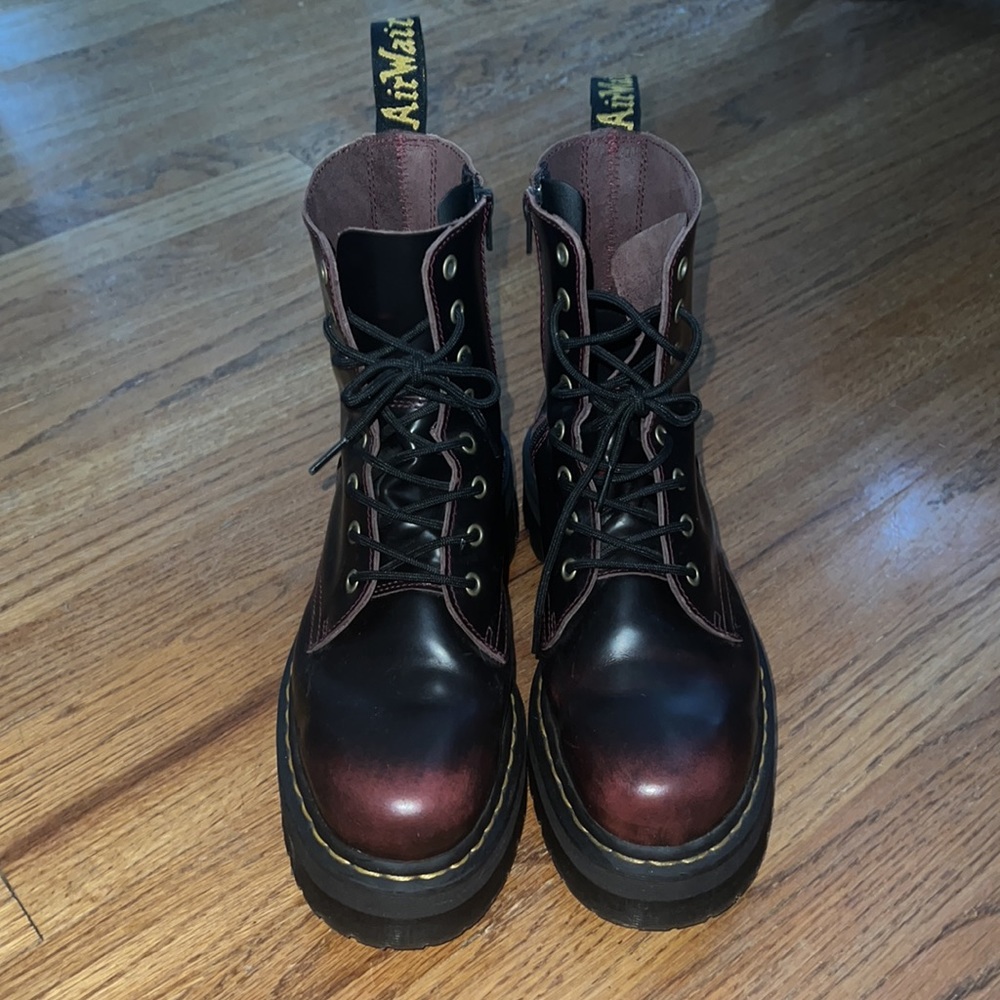 Burgundy Platform Doc Martens